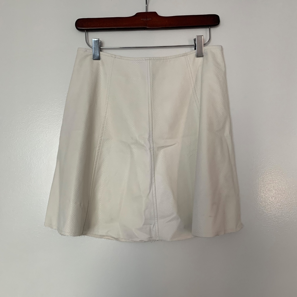 White Faux Leather Snakeskin Skirt